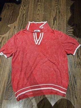 Zara Red Polo with White Trim